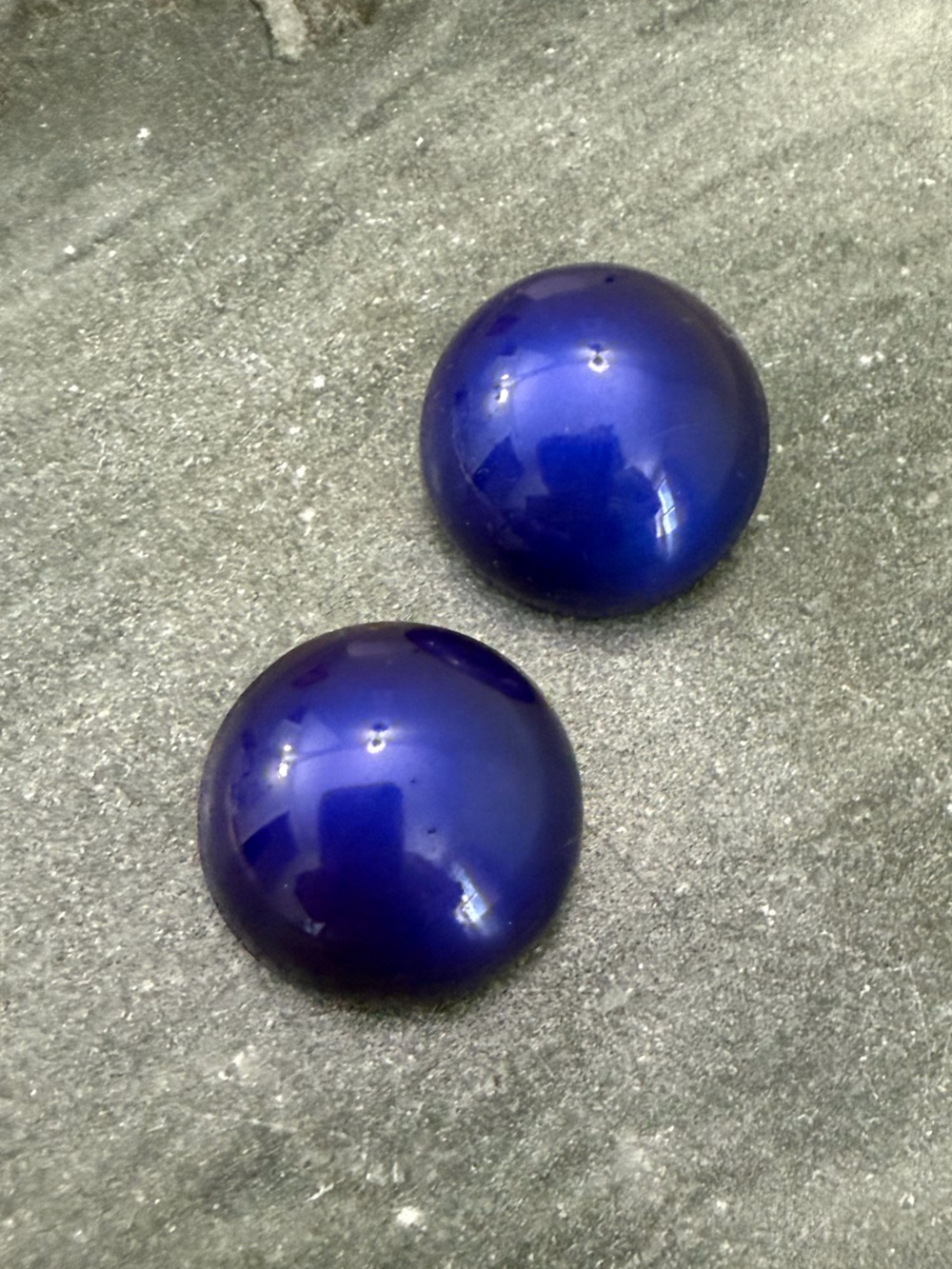 Vintage Deep Blue Dome Earrings